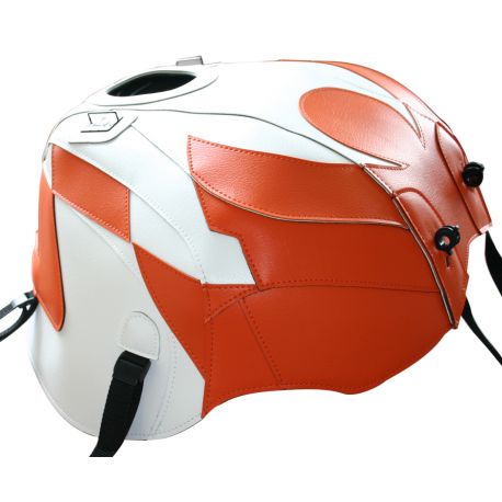 Tapis de reservoir BAGSTER APRILIA RSV1000 / TUONO 2007 BLANC/DAMIER ORANGE