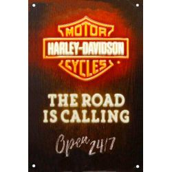 Plaque métal decorative HARLEY DAVIDSON NEON