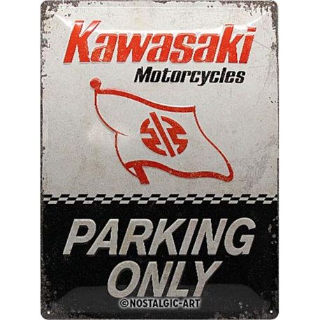 Plaque métal decorative LOGO KAWASAKI