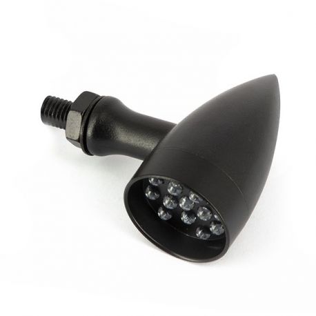 Paire de Mini Clignotants Acier LED Noir Bullit