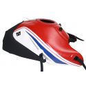 Tapis de reservoir BAGSTER HONDA CB1000R 2012 ROUGE/DECO BLANCHE/POINTES BALTIQUES/GRIS ARGENT