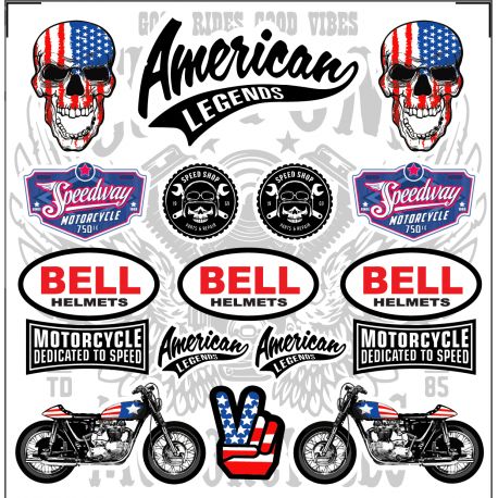 Planche autocollants American