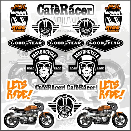 Planche autocollants Cafe Racer