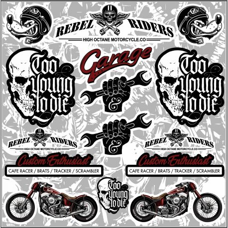 Planche autocollants rebel Riders