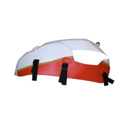Tapis de reservoir BAGSTER TRIUMPH BONNEVILLE T100 2009 BLANC/ORANGE 50ème Anniversaire