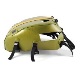 Tapis de reservoir BAGSTER TRIUMPH THRUXTON 900 2013 VERT OLIVE/BANDE MOUTARDE