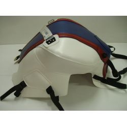 Tapis de reservoir BAGSTER BMW F800R 2011 BLANC/BANDE AZUR/LISERE ROUG