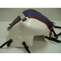 Tapis de reservoir BAGSTER BMW F800R 2011 BLANC/BANDE AZUR/LISERE ROUG