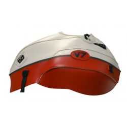 Tapis de reservoir BAGSTER MOTO GUZZI V7 2012 BLANC/ROUGE/BANDE ANTHRACITE