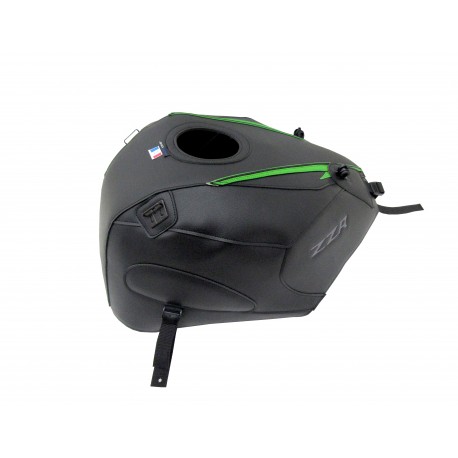Tapis de reservoir BAGSTER KAWASAKI ZZR1400 2018 NOIR MAT GRAINÉ/POINTES VERT NACRÉ