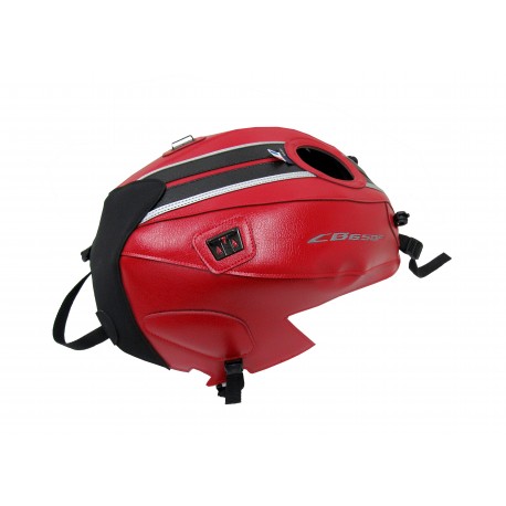 Tapis de reservoir BAGSTER HONDA CB650F 2018 ROUGE/BANDE NOIRE/LISERET ARGENT