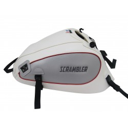 Tapis de reservoir BAGSTER DUCATI 800 SCRAMBLER 2017 BLANC/FLANCS ARGENT /LISERET ROUGE