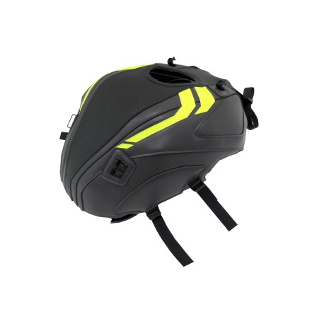 Tapis de reservoir BAGSTER YAMAHA MT 125 2018-2019  NOIR MAT GRAINE/ESPACE/DECO JAUNE FLUO