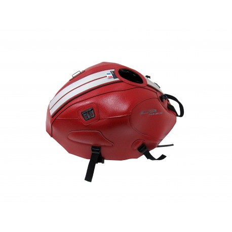 Tapis de reservoir BAGSTER HONDA CB500F 2018 ROUGE FONCÉ/DÉCO ARGENT/LISERET NOIR
