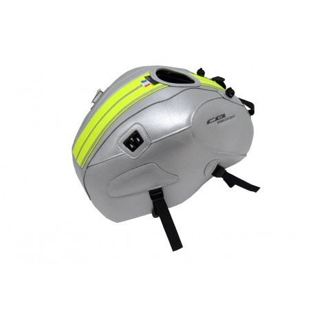 Tapis de reservoir BAGSTER HONDA CB500F 2018 ARGENT/DÉCO JAUNE FLUO/LISERET JAUNE FLUO