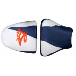 housse de selle bagster SUZUKI GSXR750 1996-1997 BLANC/BLEU/LETTRES ORANGE FLUO