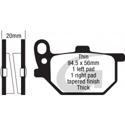 Plaquettes de frein moto organique GOODRIDGE G064ST