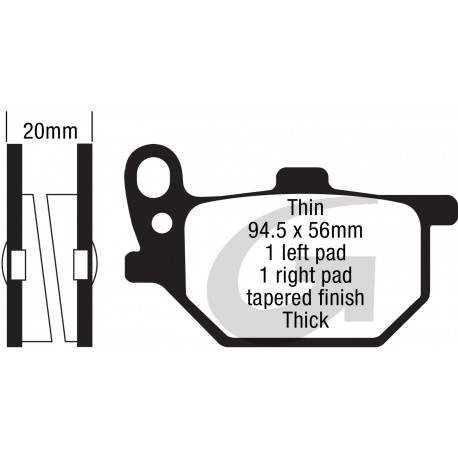 Plaquettes de frein moto organique GOODRIDGE G064ST