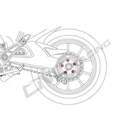 Kit Ecrou de couronne Alu CNC Racing M10x1
