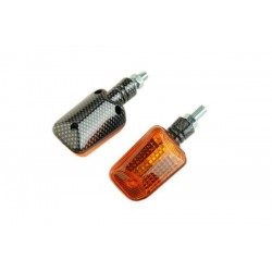 Mini clignotants style carbone verre orange