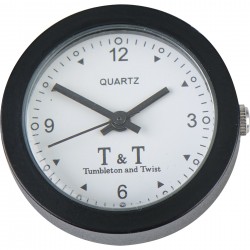 Montre anologique quartz noir fond blanc