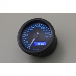 Compteur moto DAYTONA VELONA à leds NOIR FOND BLEU 260km/h