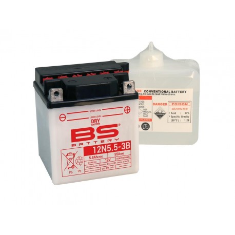 Batterie moto BS BATTERY 12 volts 12N5,5A-3B