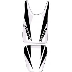 housse de selle bagster HONDA CBR125R 2007-2008 BLANC/NOIR/LETTRES NOIRES