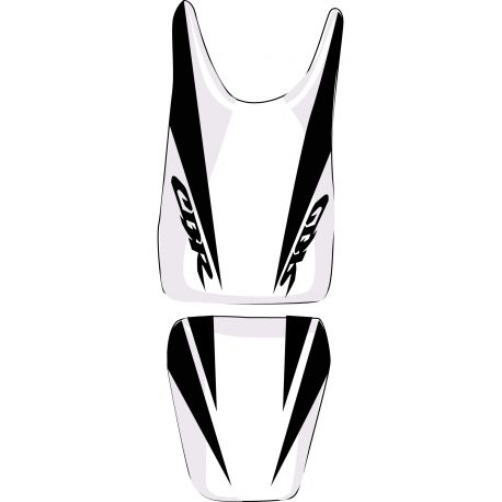 housse de selle bagster HONDA CBR125R 2007-2008 BLANC/NOIR/LETTRES NOIRES