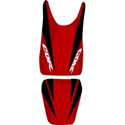 housse de selle bagster HONDA CBR125R 2008-2009 ROUGE/NOIR/LETTRES ROUGES