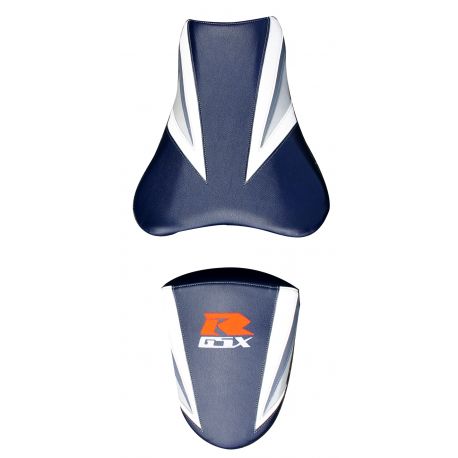 housse de selle bagster SUZUKI GSXR1000 2006 BLEU FONCE/ACIER/BLANC/LETTRES BLANCHES/R FLUO