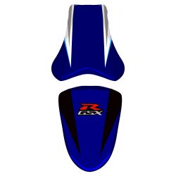 housse de selle bagster SUZUKI GSXR1000 2006 BLEU FONCE/NOIR/BLANC/LETTRESBLANCHES/R FLUO