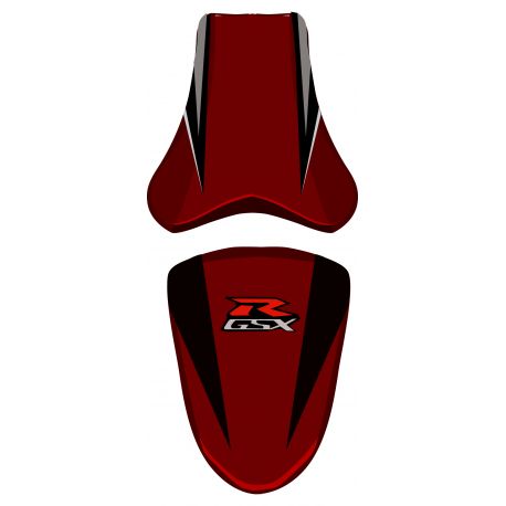 housse de selle bagster SUZUKI GSXR1000 2006 BORDEAUX CLAIR/NOIR/ACIER/LETTRES BLANCHES/R FLUO