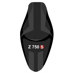 housse de selle bagster KAWASAKI Z750S NOIR GRAINÉ/NUBUCK NOIR/LETTRES BLANCHES/ET ROUGES 2005-2006