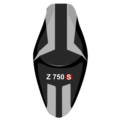 housse de selle bagster KAWASAKI Z750S NOIR GRAINÉ/GRIS CLAIR/LETTRES BLANCHES/ET ROUGES 2006