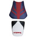 housse de selle bagster HONDA CBR600RR 2005 ROUGE/BLEU DE CHINE/BLANC/NOIR/LETTRES ROUGES