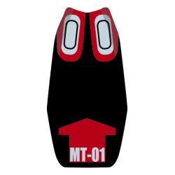 housse de selle bagster YAMAHA MT-01 2007 ROUGE FONCE/NOIR/LETTRES ARGENT