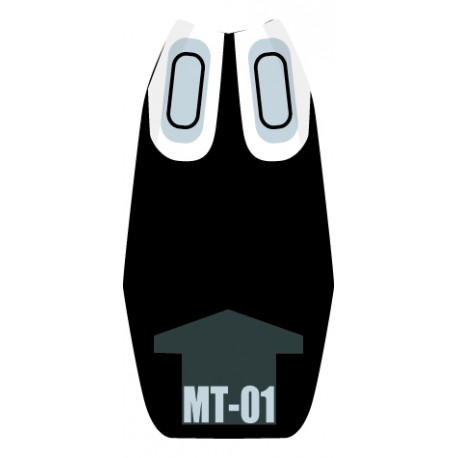 housse de selle bagster YAMAHA MT-01 2007-2008 BLANC/NOIR/ARGENT/LETTRES ARGENT