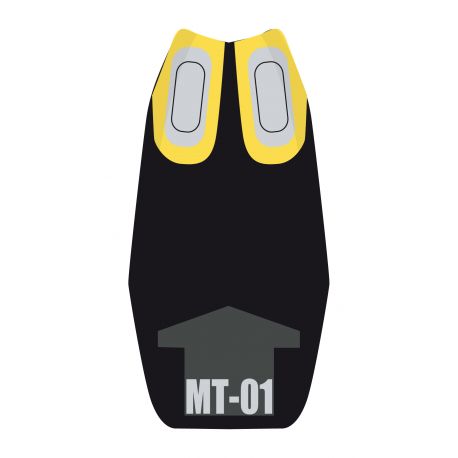 housse de selle bagster YAMAHA MT-01 2007 NOIR/SURF/LETTRES ARGENT