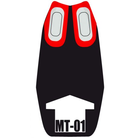 housse de selle bagster YAMAHA MT-01 2010 BLANC/ROUGE/ARGENT/LETTRES NOIRES