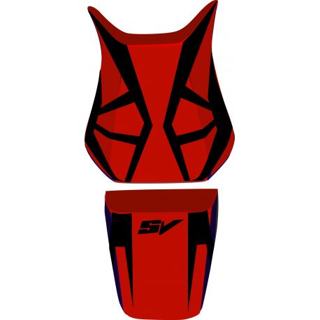 housse de selle bagster SUZUKI SV650 2004-2005 SV1000 2004-2006 ROUGE/NOIR/LETTRES NOIRES