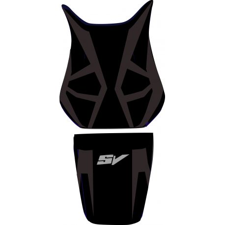 housse de selle bagster SUZUKI SV1000 2006 ANTHRACITE/NOIR/LETTRES GRISES CLAIRES