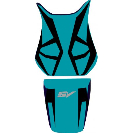 housse de selle bagster SUZUKI SV650 2006 BLEU BLEU NACRE/NOIR/LETTRES GRISES CLAIR