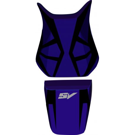 housse de selle bagster SUZUKI SV650 SV1000 2003-2010 BALTIQUE/NOIR/LETTRES GRISES CLAIRES