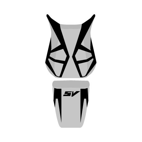 housse de selle bagster SUZUKI SV650 2007 ACIER/NOIR/LETTRES NOIRES