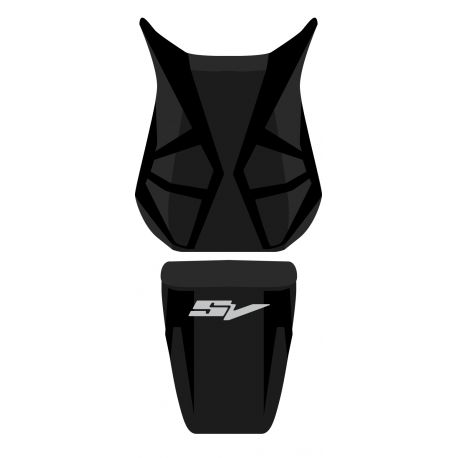 housse de selle bagster SUZUKI SV650 2008 NOIR/NOIR MAT/LETTRES GRISES CLAIRES
