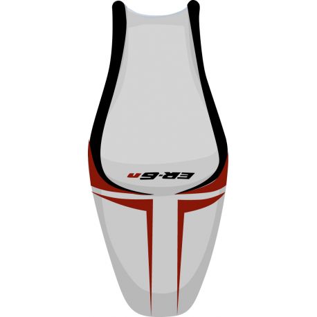 housse de selle bagster KAWASAKI ER6N 2005-2007 GRIS CLAIR/BORDEAUX CLAIR/NOIR/LETTRES NOIRES