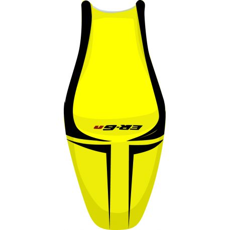 housse de selle bagster KAWASAKI ER6N 2005-2006 CITRON/NOIR/LETTRES NOIRES