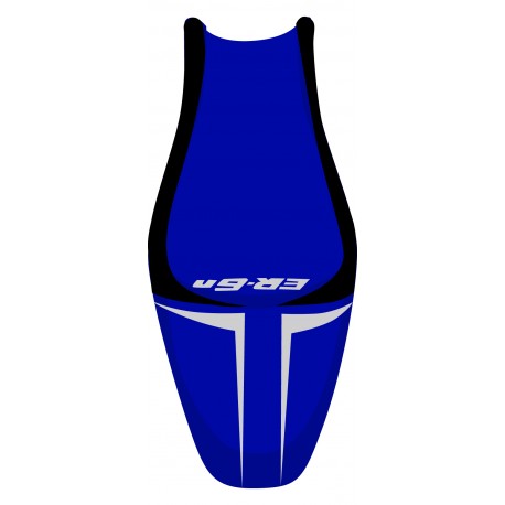 housse de selle bagster KAWASAKI ER6N 2008 AZUR NACRÉ/NOIR/GRIS CLAIR/LETTRES GRIS CLAIR