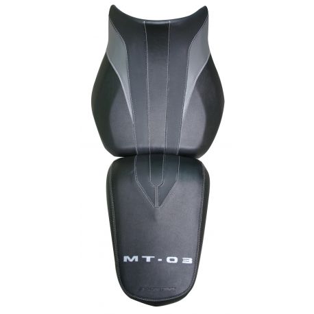 housse de selle bagster YAMAHA MT-03 2006-2009 NOIR/NOIR MAT/NUBUCK/LETTRES GRISES CLAIRES